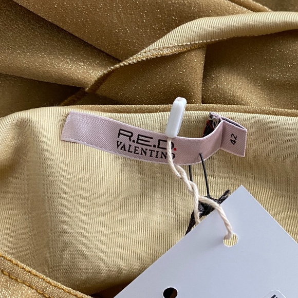 R.E.D. Valentino NWT Gold Halter Dress (42/6) - Picture 4 of 16